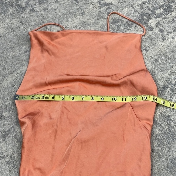 Significant Other Aila Dress Open Back Cowl Neck Satin Midi Nougat - Picture 6 of 13